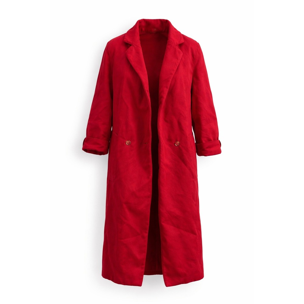 Botany‎ 500 Red Wool Blend Long Overcoat Women's Full Length Winter Warm Coat